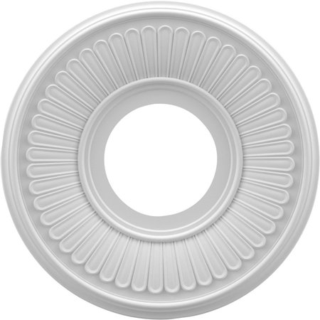 EKENA MILLWORK Berkshire Thermoformed PVC Ceiling Medallion (Fits Canopies up to 4 1/2"), 10"OD x 3 1/2"ID x 3/4"P CMP10BE